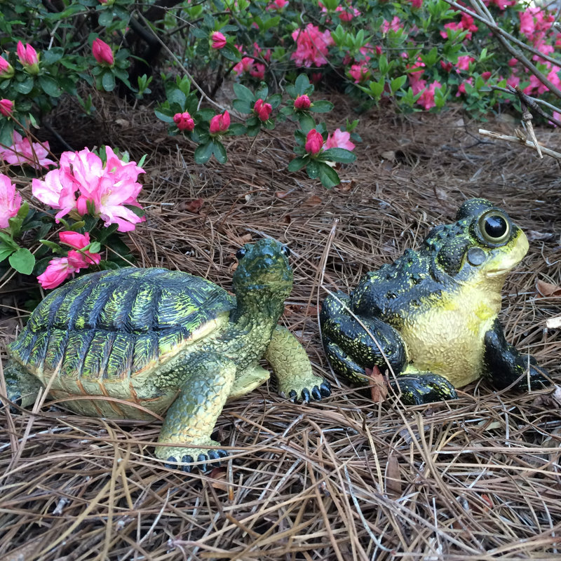 Ensemble de 2 statues de jardin Call of the Wild Toad & Turtle