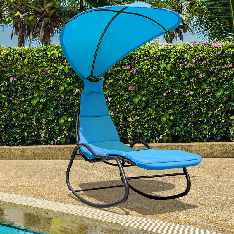 Chaise longue avec support Rowley, Turquoise
