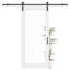 Porte de grange coulissante en verre transparent moderne apprêté 1-Lite avec trousse de quincaillerie d'installation (aucun assemblage requis)-110162228