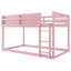  Lit superposé simple au-dessus d'un lit simple, lit plateforme mezzanine à plancher bas et tablette avec cadre en bois pour la chambre à coucher, rose-215763872