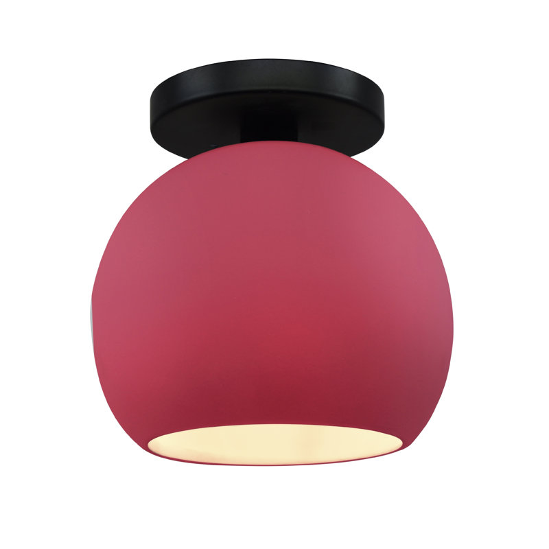 Plafonnier semi-encastré Radiance, H 9 po x l 10 po x P 10 po, Cerise / noir mat, Noir mat