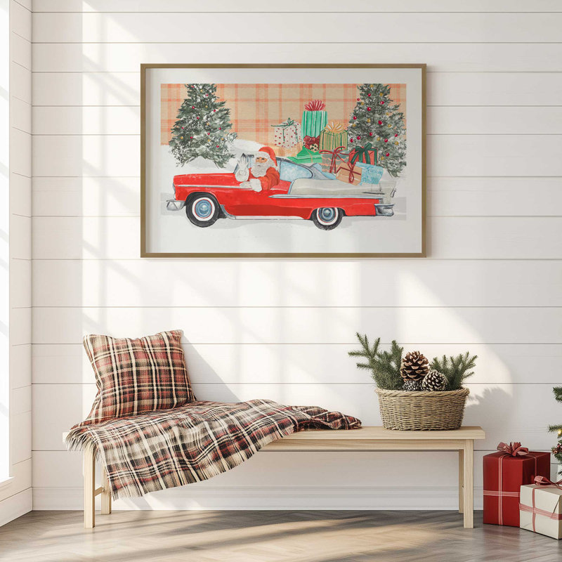 Imprimé convertible du père Noël, Cadre simple en zinc patiné, H 12,25 po x l 15,25 po x P 1,25 po