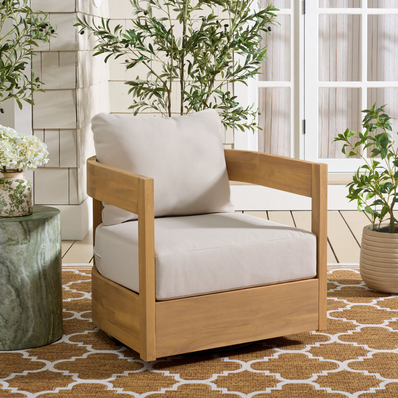 Burt Swivel Chair, Taupe, Natural