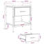 40 cm W Galvanised Steel Bedside Table-476868187