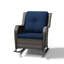 Chaise berçante d'extérieur en osier avec coussins-68592943