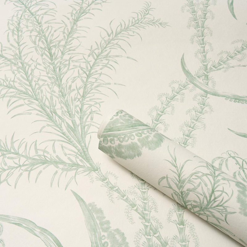 Ocean Floral Non-Woven Wallpaper Roll, Green