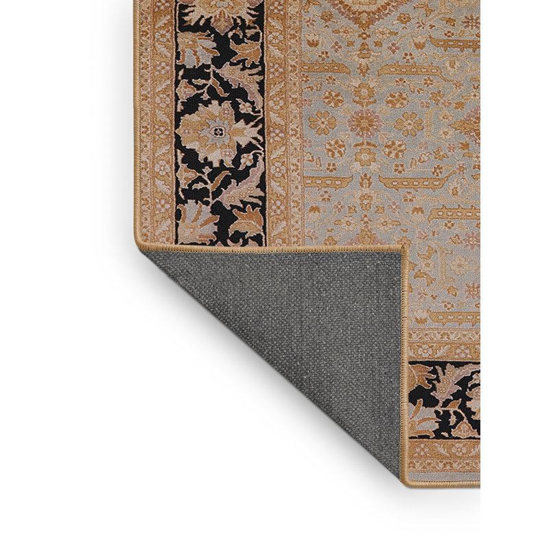 Tapis oriental brun / bleu Raghi, Rectangle 7 pi x 10 pi