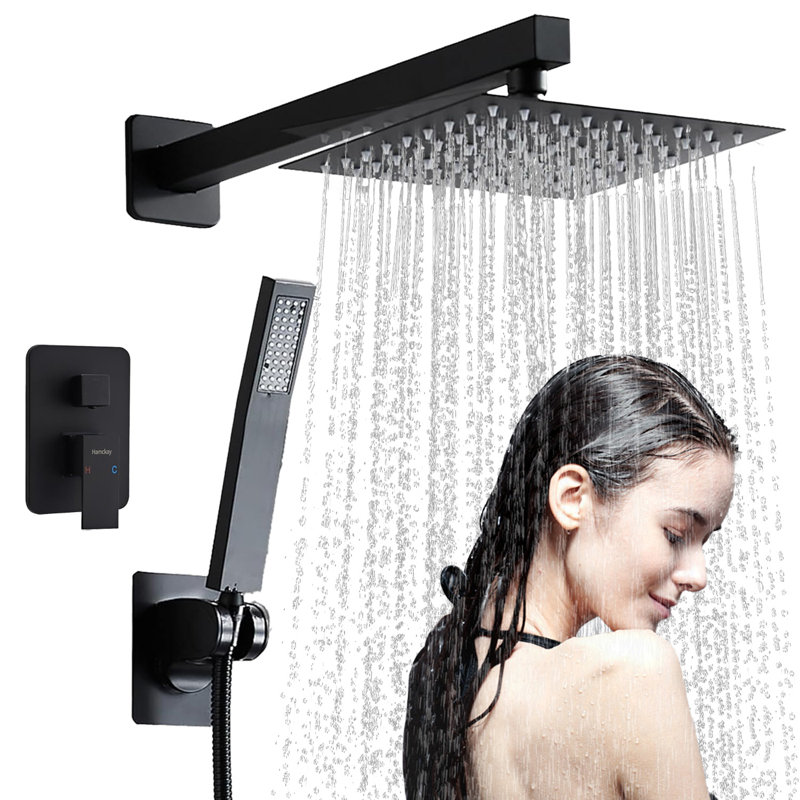Shower Faucet Set With Rain Shower Head And Handheld Spray