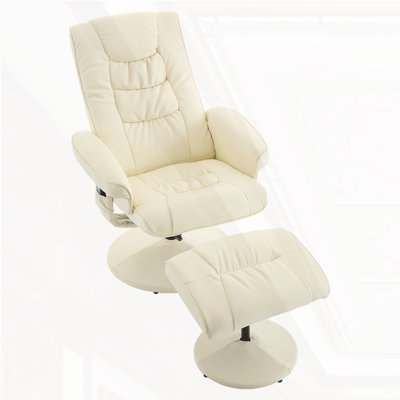 PU Leather Massage Reclining Chair with Ottoman