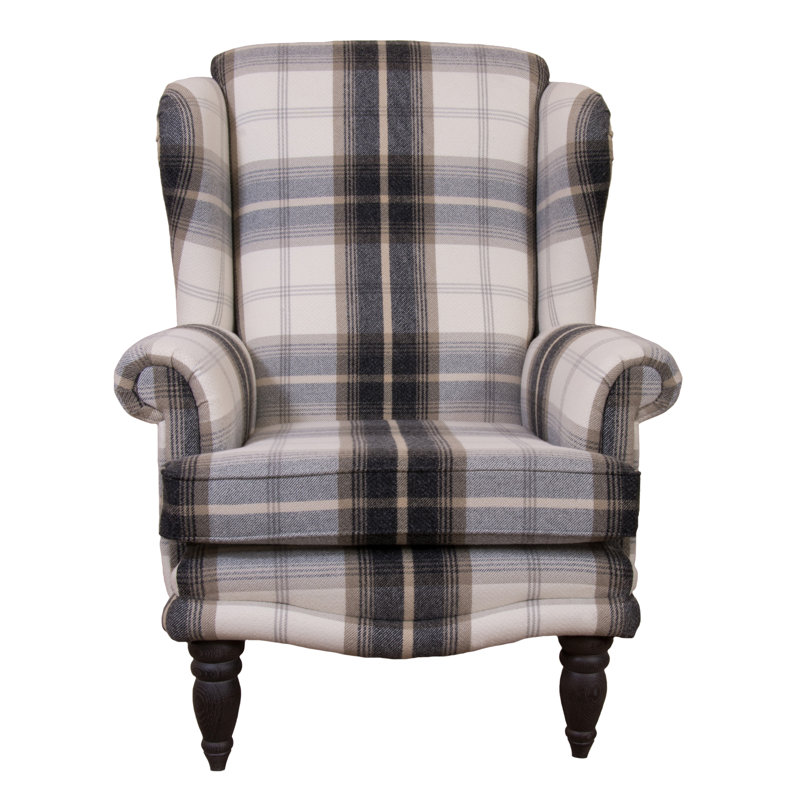 Clarkfield Upholstered Cotton Blend Wingback Chair