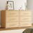  Auralis Curved 3 Drawer Nightstand Set of 2, Organic Modern Small Dressers & Bedside Storage Cabinets with Waterfall Design, Hidden Storage, Natural Wood Finish-1455446933-1446762943