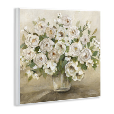 Art mural rond, roses rondes et feuilles vertes, design par Carol Robinson