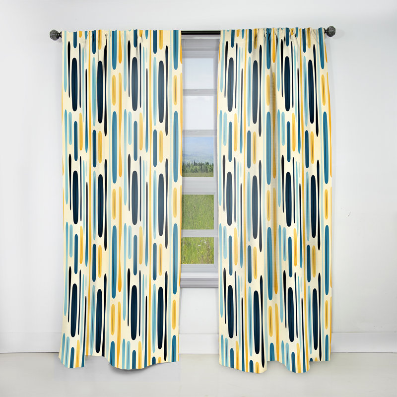 Rideau obscurcissant rayé bleu et jaune Harmony, L 52 po x L 120 po