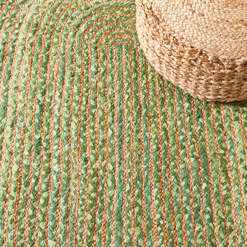 Demartini Handwoven Green Area Rug, Rectangle 2'3" x 4'