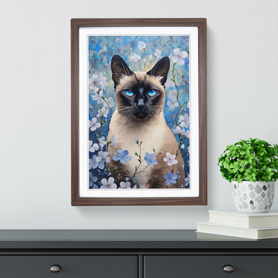 Siamese Cat Informel - Single Picture Frame Print on Wood