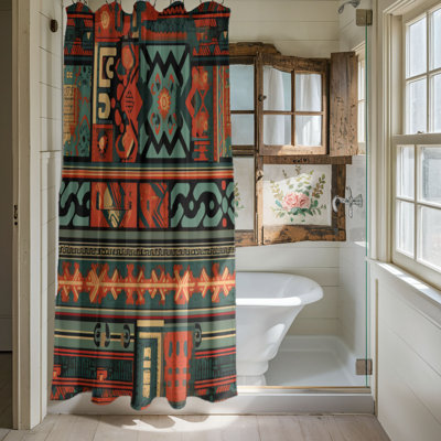 Indigenous Motifs - Premium Shower Curtain