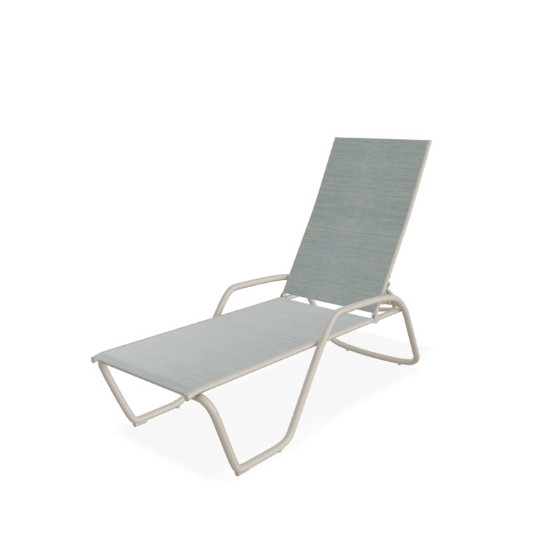 Outdoor Rust-Resistant Metal Chaise Lounge, Textured Desert, Baja