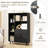 Free Standing Storage Cabinet with 5 Open Shelves Double Door Cabinet Metal Legs Black