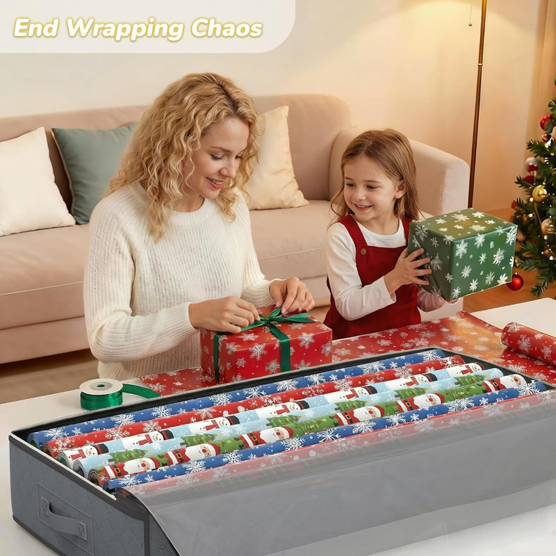 Contenants de rangement sous le lit 90L, organisateurs de placard et bacs de rangement, sacs de rangement sous le lit pliables pour draps en lin, couverture, vêtements, édredon, chandails, coussins, papier d'emballage, gris