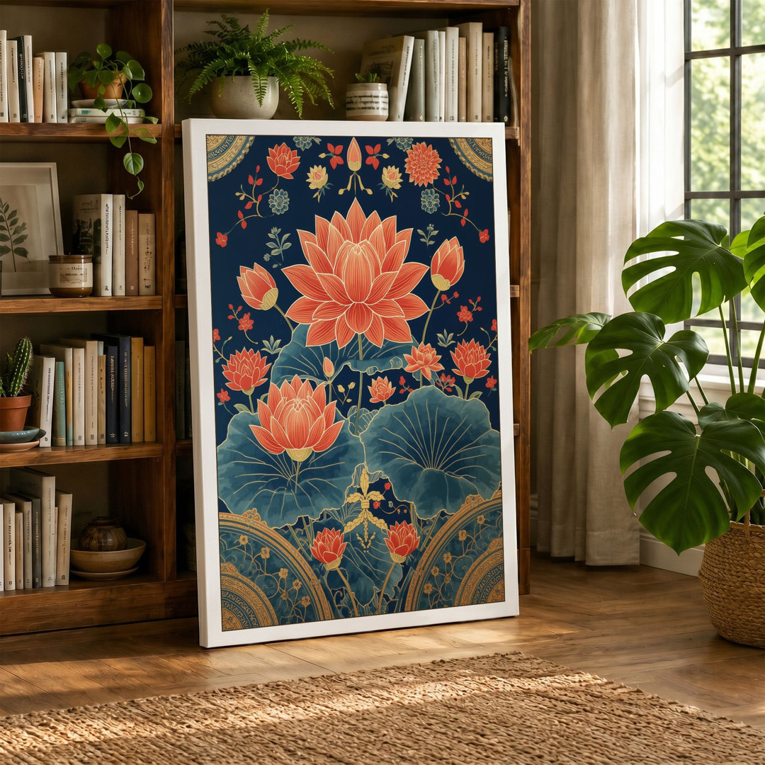 Lotus and Lily Pads Botanical - Wrapped Canvas
