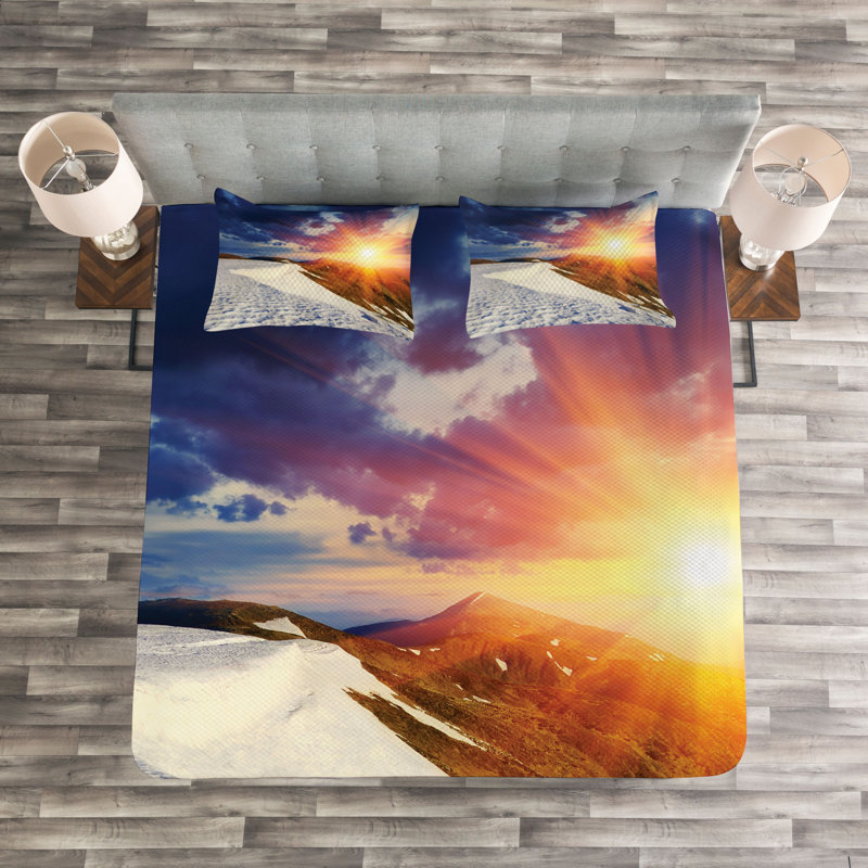 No Pattern Bedspread with Pillow Shams Included, 220 x 264 cm