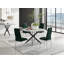 Tierra Modern Chrome Metal & Glass Round Dining Table Set with 4 Quilted Velvet Chairs-88388995-88388994-88389003