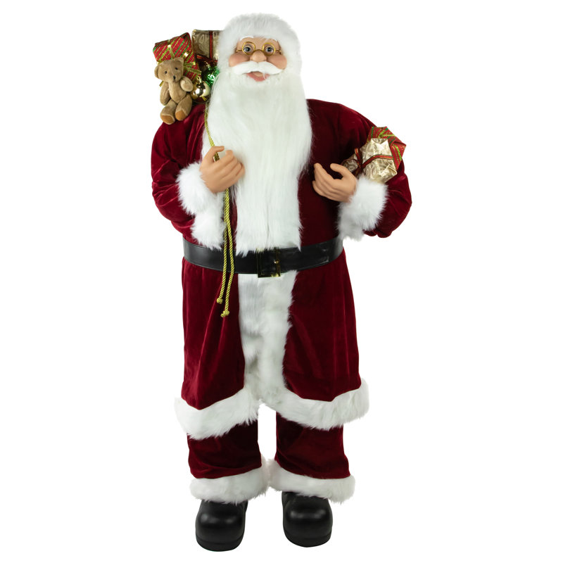Père Noël debout avec cadeaux et sac-cadeau, décoration de Noël 48 po