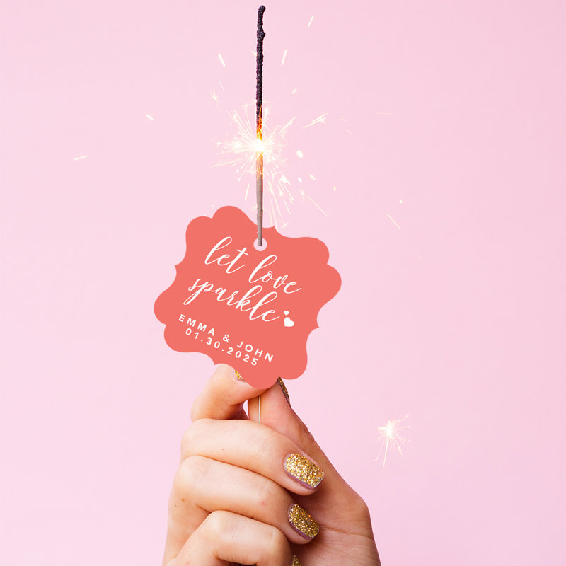 Cadre personnalisé sur mesure Let Love Sparkle, Corail foncé