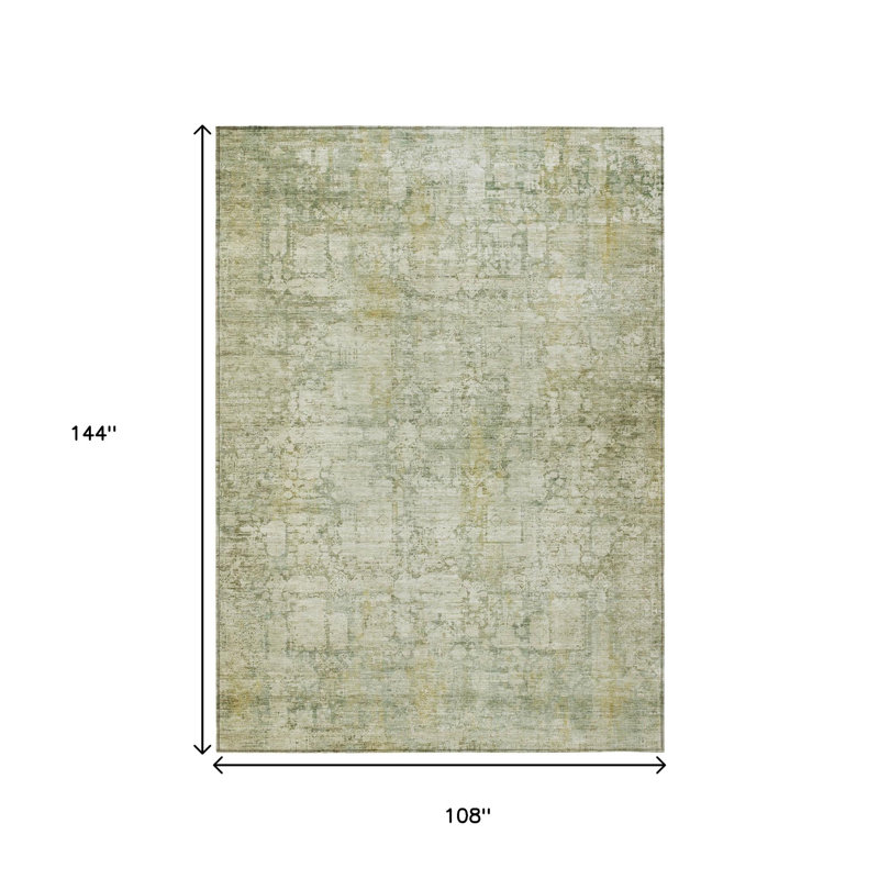 Tapis intérieur lavable abstrait beige et ivoire 9 pi x 12 pi