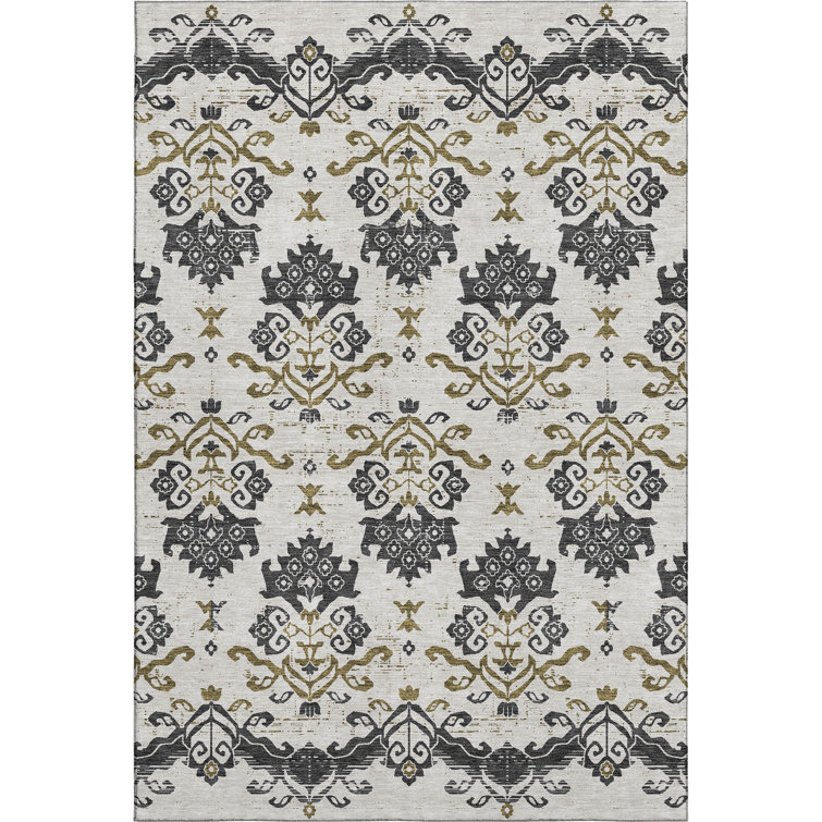 Premium Machine Washable Prisco Black Rug