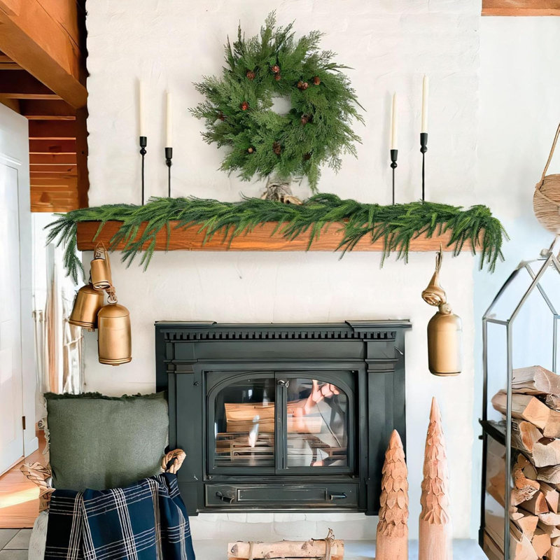 6 Ft Realistic Norfolk Pine Green Garland for Indoor Outdoor Decor