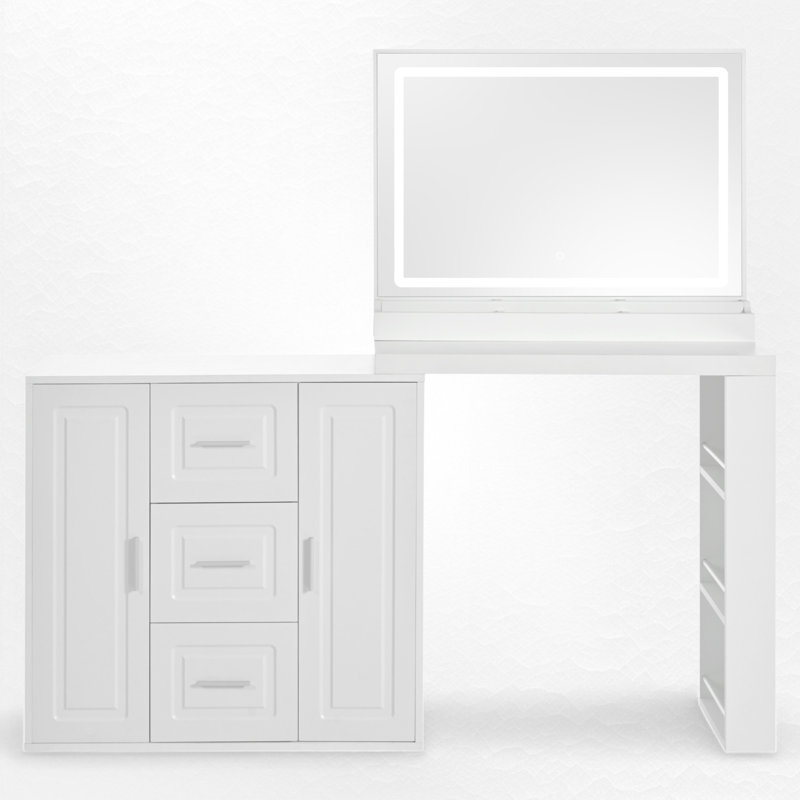 Bureau de coiffeuse avec miroir lumineux à DEL