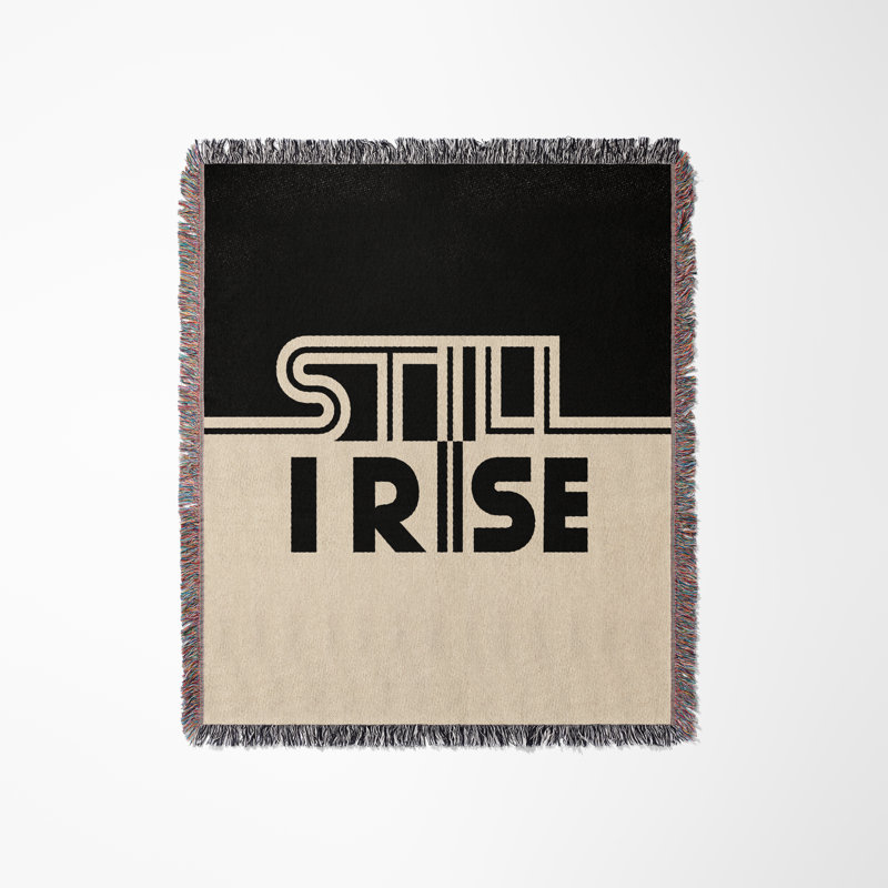 Couverture 100% coton Still I Rise, Noir / Beige, Simple