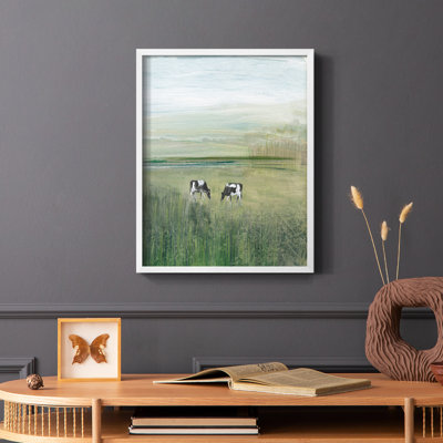 «Out to Pasture II», reproduction encadrée - bois massif