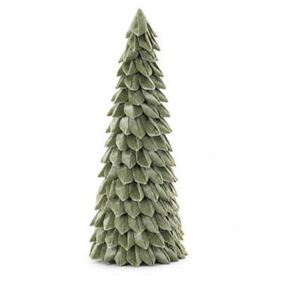 26" Green Fabric Trees Tabletop Sculpture