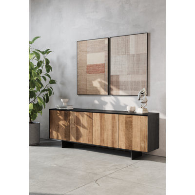 Buffet Atelier - Teck naturel récupéré + métal noir