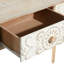 Console florale 2 tiroirs brun foncé sculptée 36 po x 16 po x 33 po