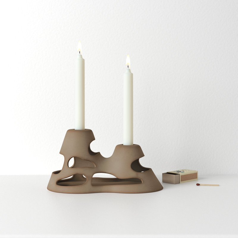 6'' H Concrete / Cement Tabletop Candlestick