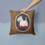 Coussin intérieur/extérieur brun moderne écossais terrier