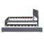 Lit plateforme tapissier avec lit gigogne-2131658544-2131658545
