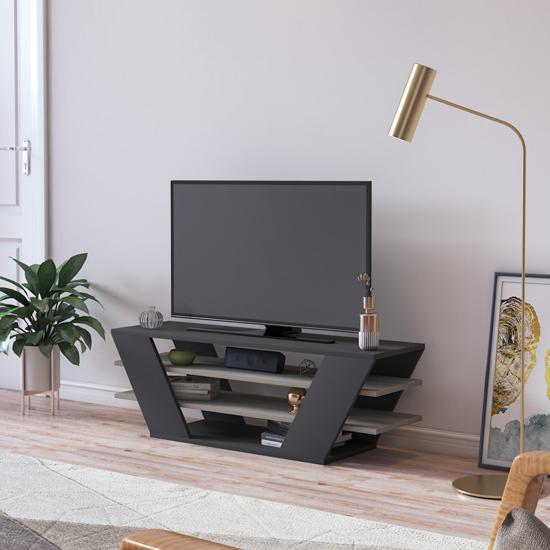 Keikei Unfinished TV Stand, Black