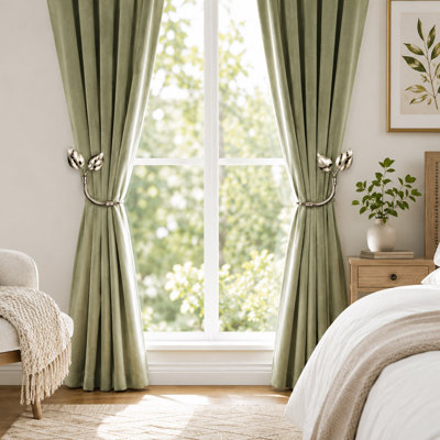 2-Piece Leaf-Shaped Aluminum Curtain Holdback Set