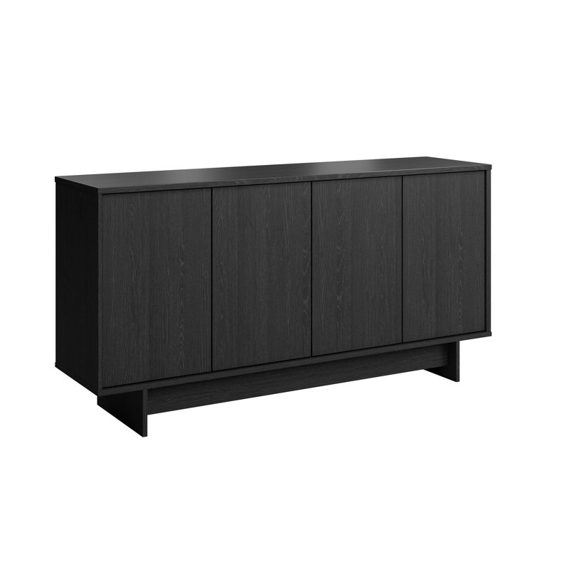 Buffet Orrsville - Buffet décoratif pour salon avec tablettes réglables, Chêne noir