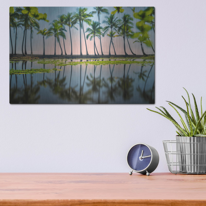 «Palm Tree Reflections» par Dennis Frates, H 12 po x l 16 po
