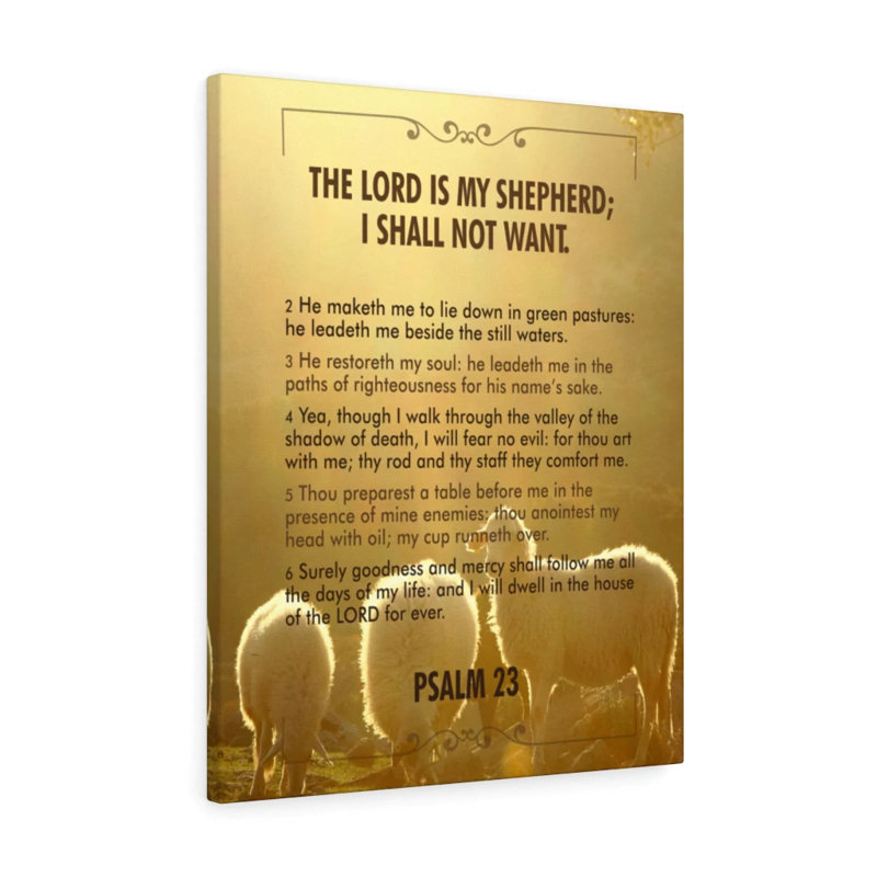 Lord Is My Shepherd Psalm - Wrapped Canvas Print, 61cm H x 46cm W