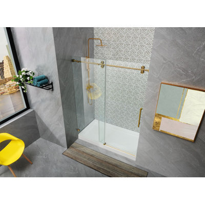56-60 W x 76 H Frameless Single Sliding Shower Door
