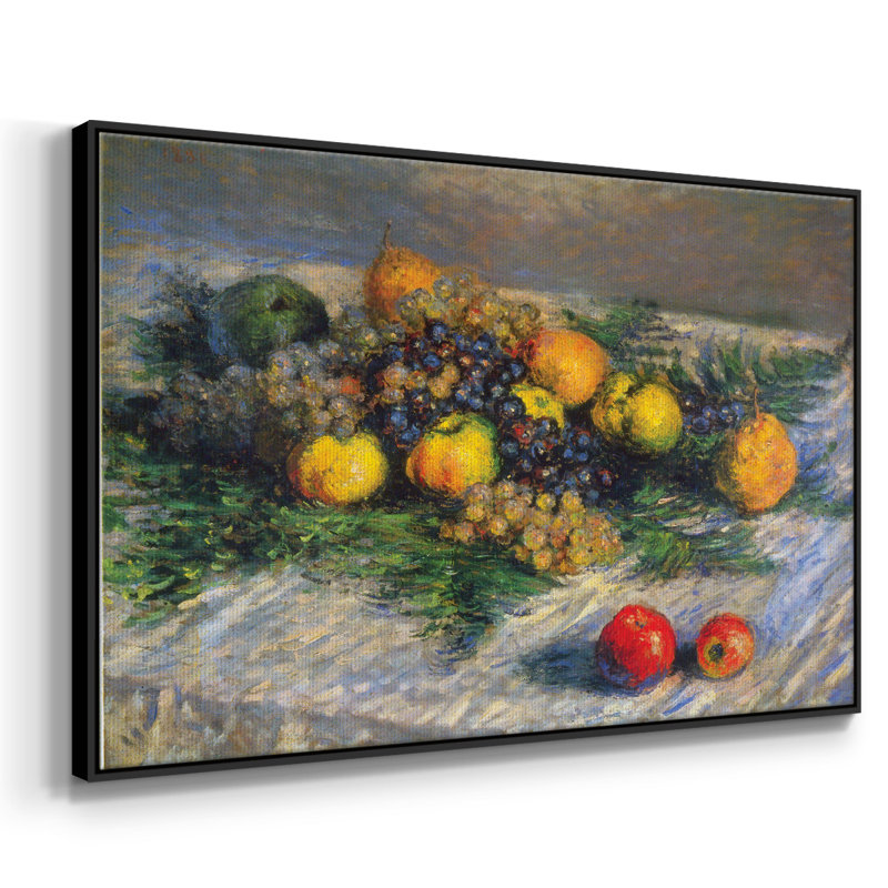 Nature morte encadrée sur toile par Claude Monet, Toile avec cadre flottant noir, H 25 po x l 37 po x P 2 po
