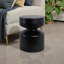 Métal, tabouret en forme de pion H 18 po, noir, rond