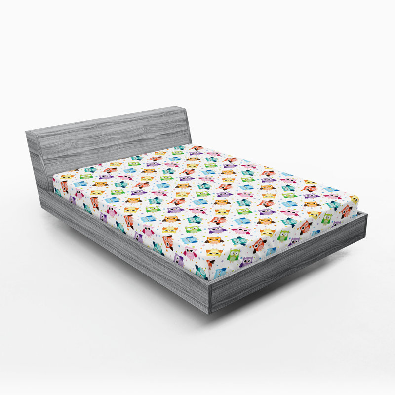 Multicolore drap-housse Ambesonne Owls, California King Fitted Sheet