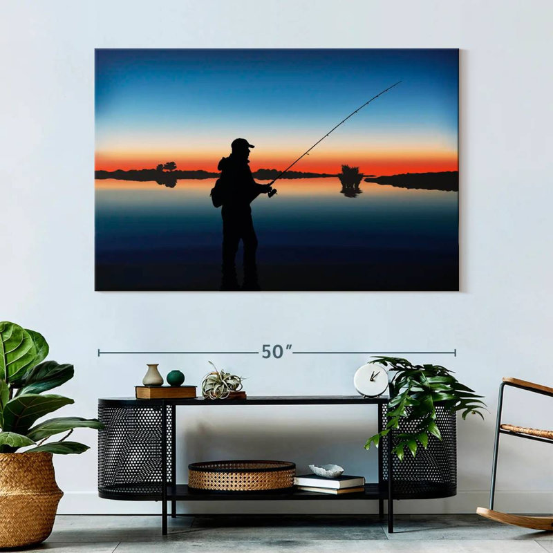 Senne Fishing At Twilight, 34" H x 51" W